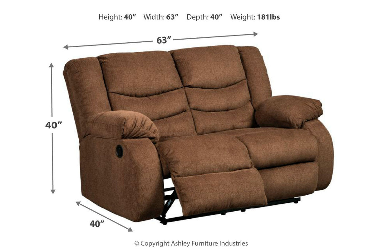 Tulen Chocolate Reclining Loveseat and Recliner