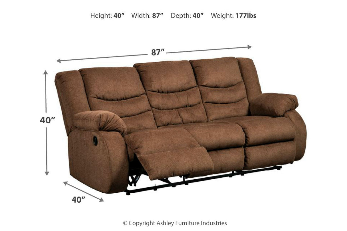 Tulen Chocolate Reclining Sofa with Recliner