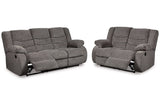 Tulen Gray Reclining Sofa and Loveseat