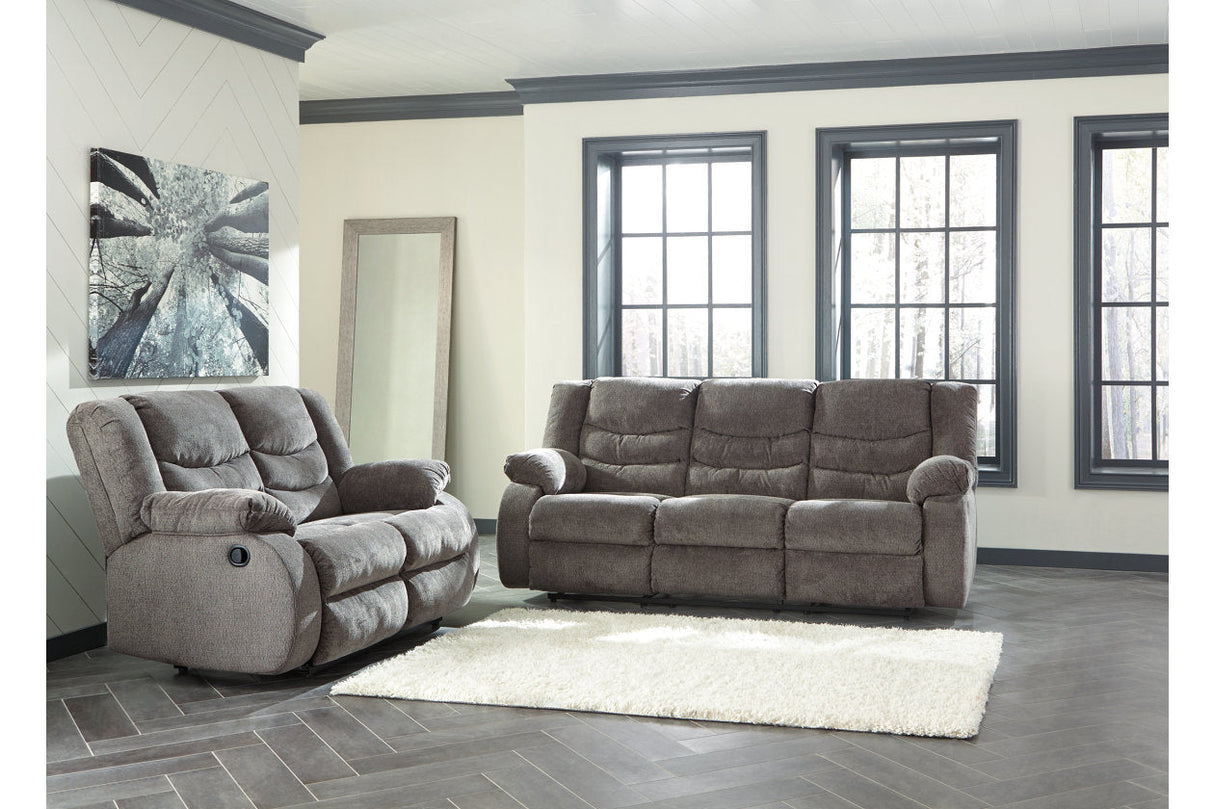 Tulen Gray Reclining Sofa and Loveseat