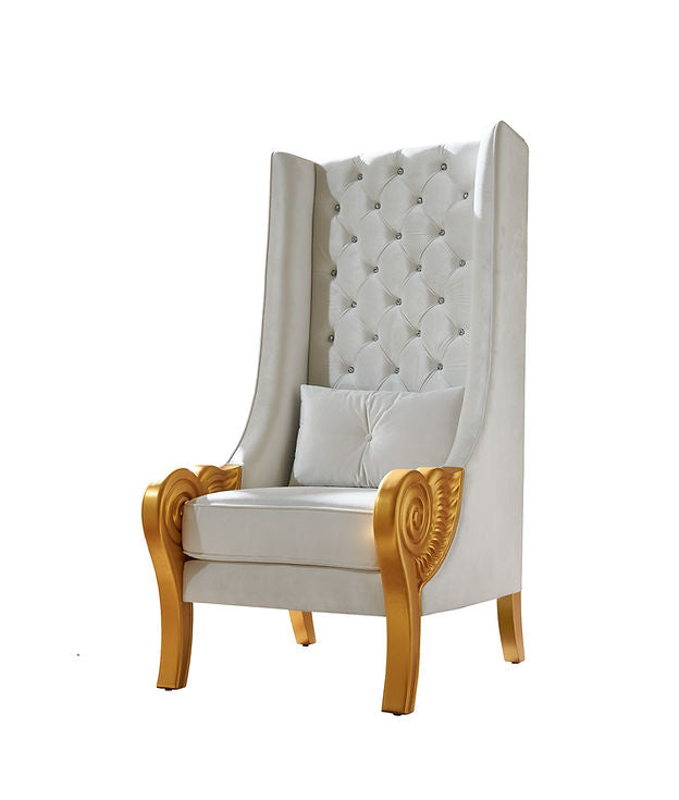 Throne 62.5" Tall White Chair by New Era Innovations at Eve Furniture