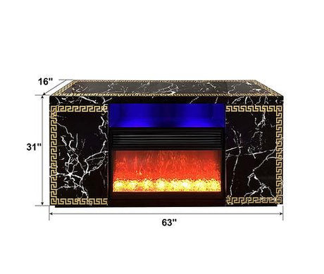 Versa Black TV Stand with Fireplace by New Era Innovations at Eve Furniture