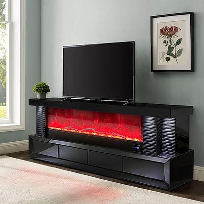 Havana Black TV Stand with Fireplace by New Era Innovations at Eve Furniture