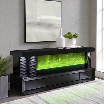 Havana Black TV Stand with Fireplace by New Era Innovations at Eve Furniture