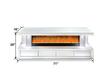 Havana White TV Stand with Fireplace by New Era Innovations at Eve Furniture