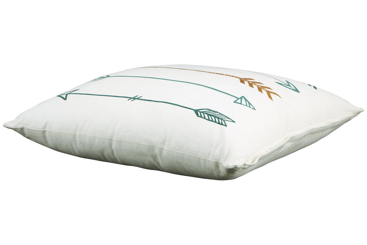 Gyldan White/Teal/Gold Pillow