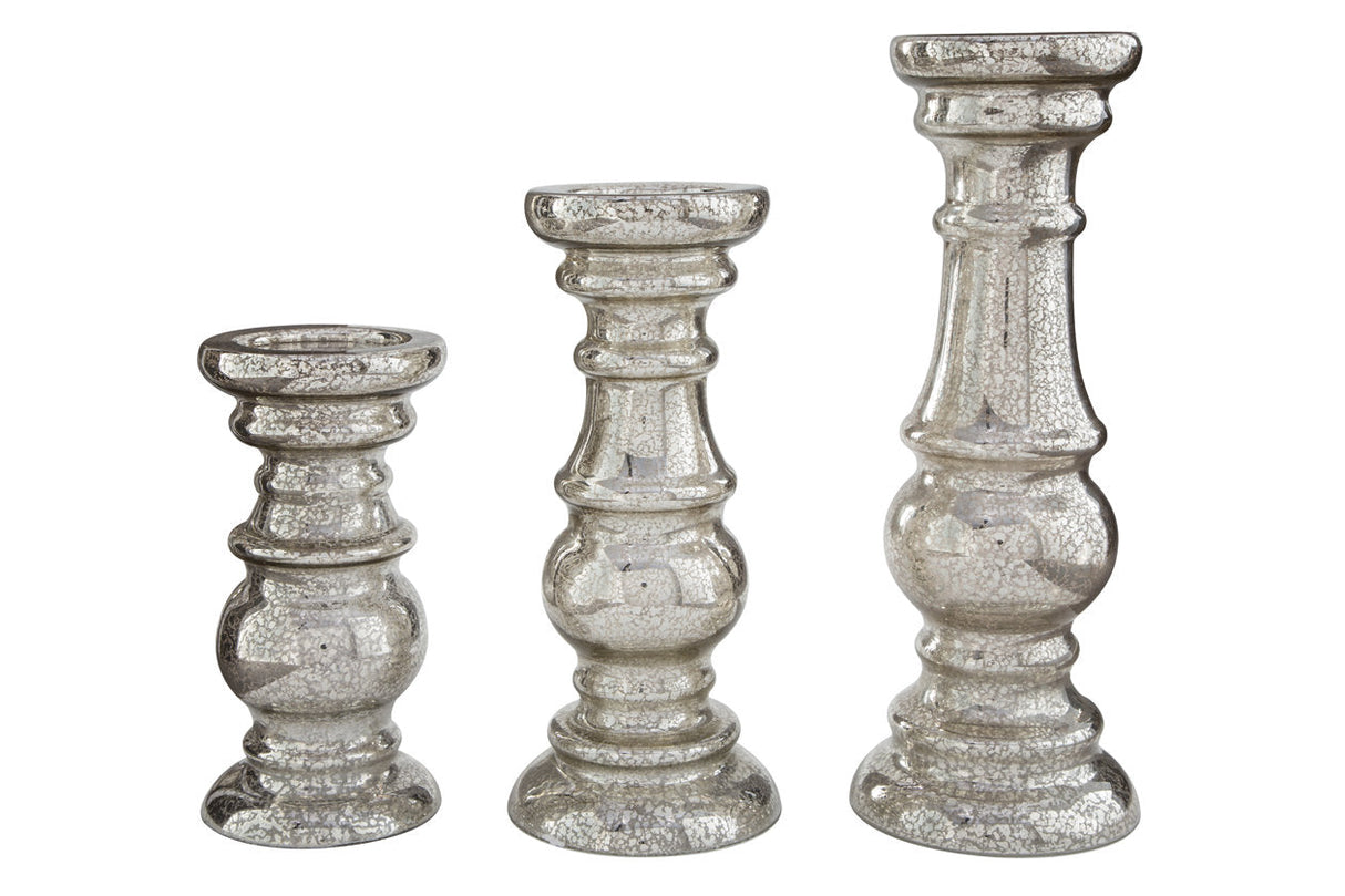 Rosario Silver Finish Candle Holder