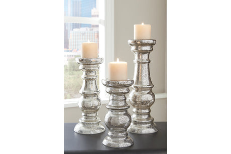 Rosario Silver Finish Candle Holder