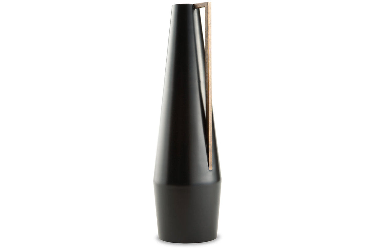 Pouderbell Black/Gold Finish Vase