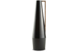 Pouderbell Black/Gold Finish Vase