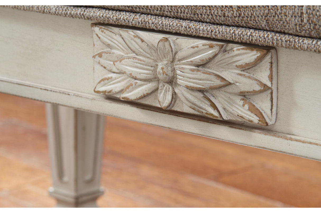 Realyn Antique White Accent Bench