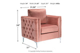 Lizmont Blush Pink Accent Chair