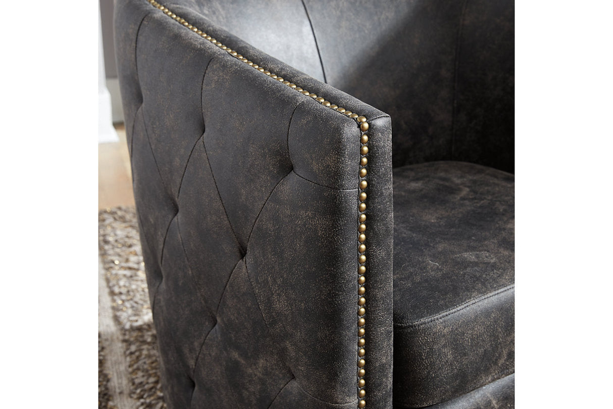 Brentlow Distressed Black Accent Chair