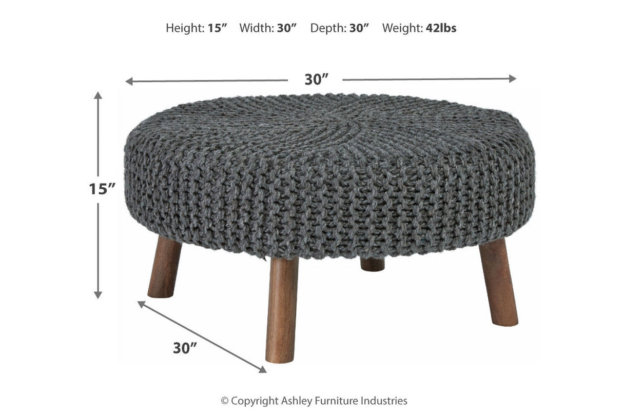 Jassmyn Charcoal Oversized Accent Ottoman