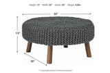 Jassmyn Charcoal Oversized Accent Ottoman