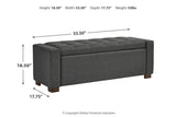 Cortwell Gray Storage Bench