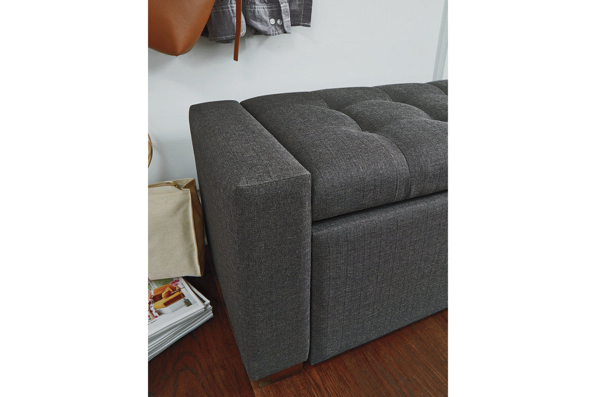 Cortwell Gray Storage Bench