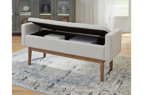 Briarson Beige/Brown Storage Bench by Ashley - Eve Furniture