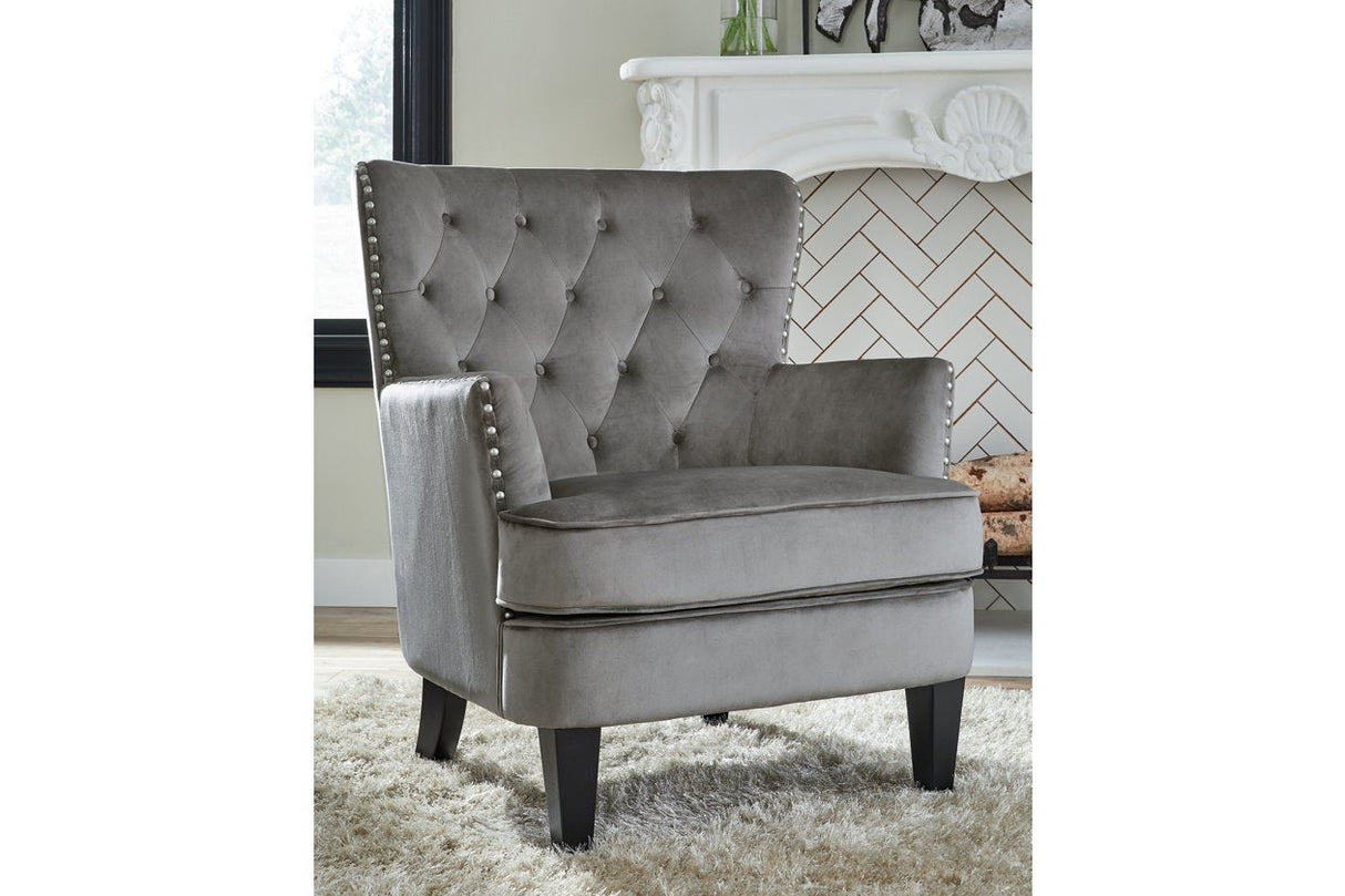 Romansque Gray Accent Chair