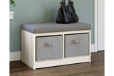 Blariden Gray/Natural Storage Bench