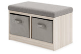 Blariden Gray/Natural Storage Bench