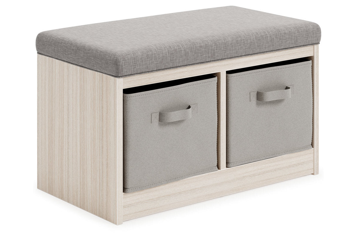 Blariden Gray/Natural Storage Bench