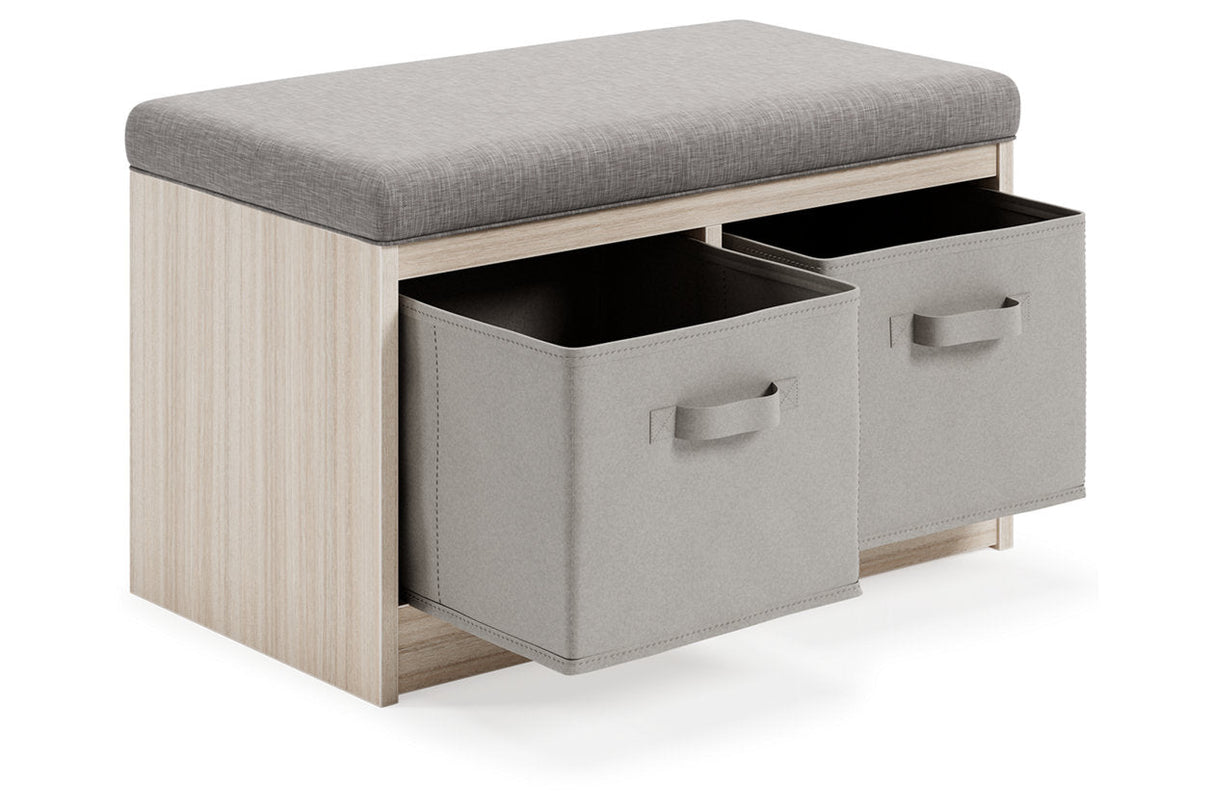 Blariden Gray/Natural Storage Bench