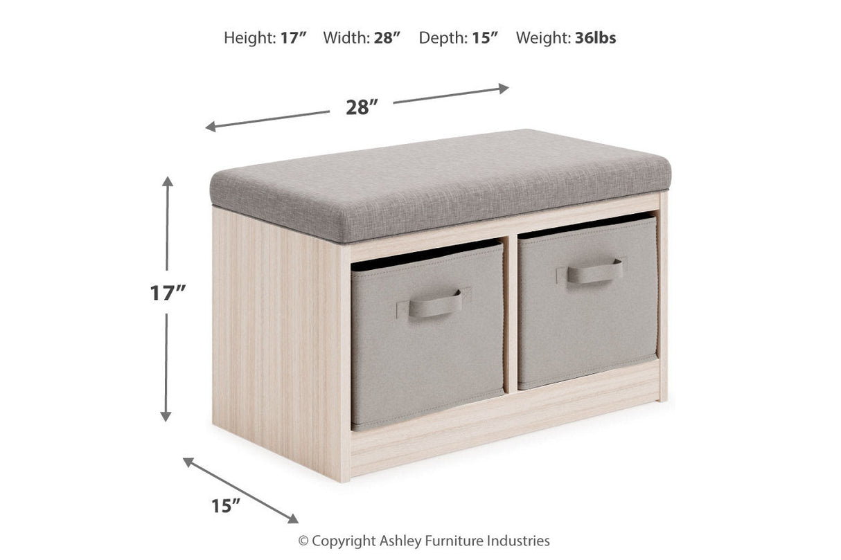 Blariden Gray/Natural Storage Bench