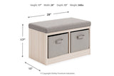 Blariden Gray/Natural Storage Bench