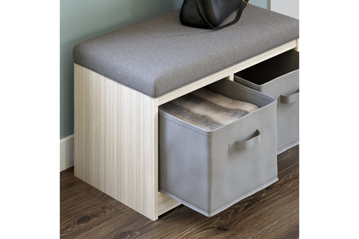 Blariden Gray/Natural Storage Bench