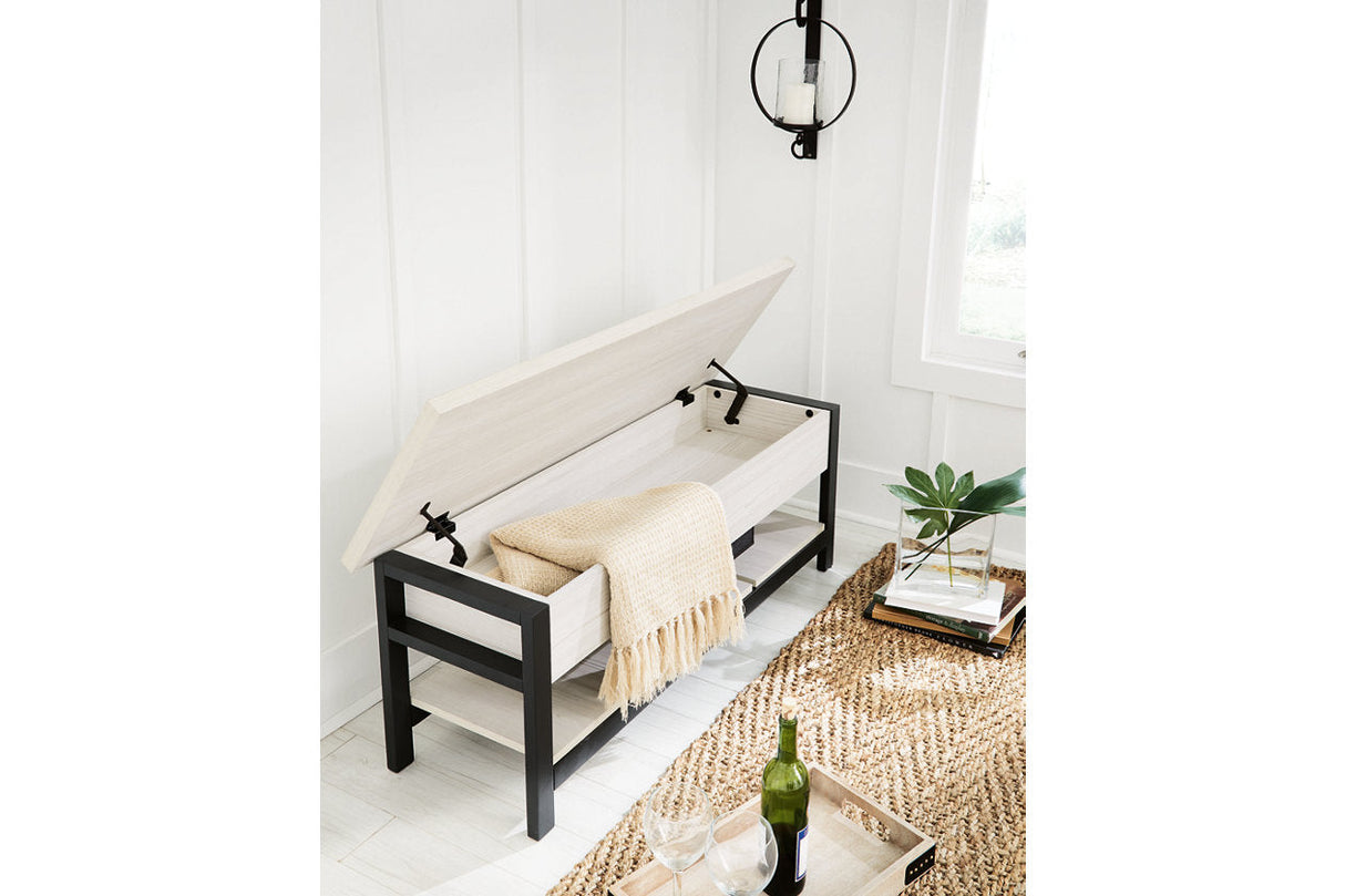 Rhyson White Storage Bench