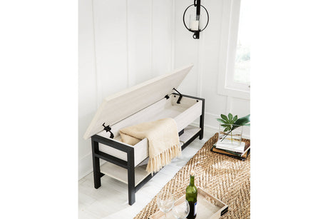 Rhyson White Storage Bench by Ashley - Eve Furniture