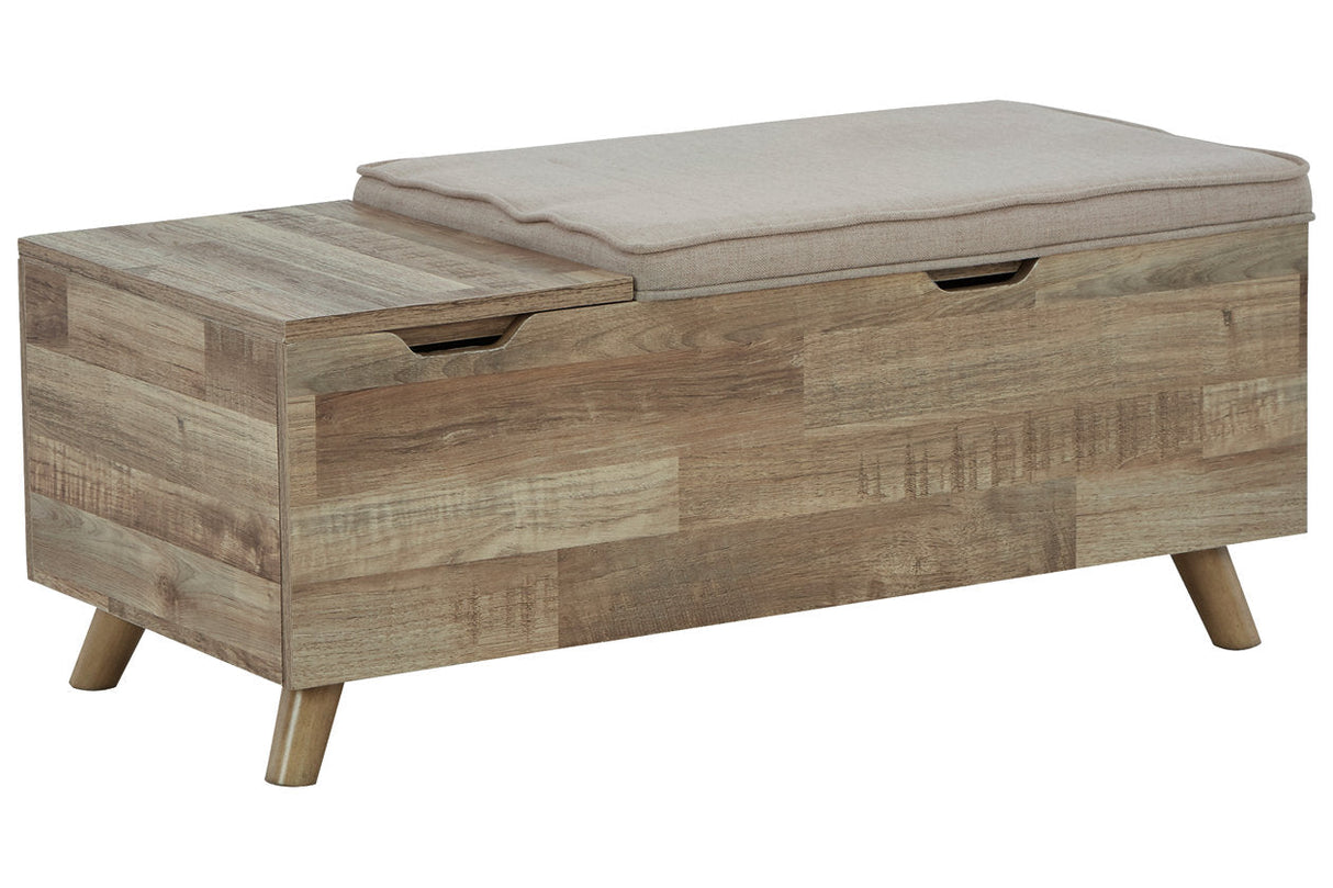 Gerdanet Beige/Brown Storage Bench