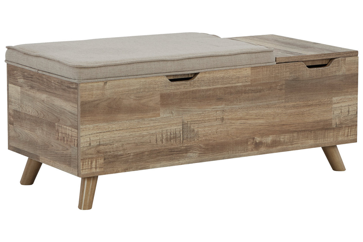 Gerdanet Beige/Brown Storage Bench