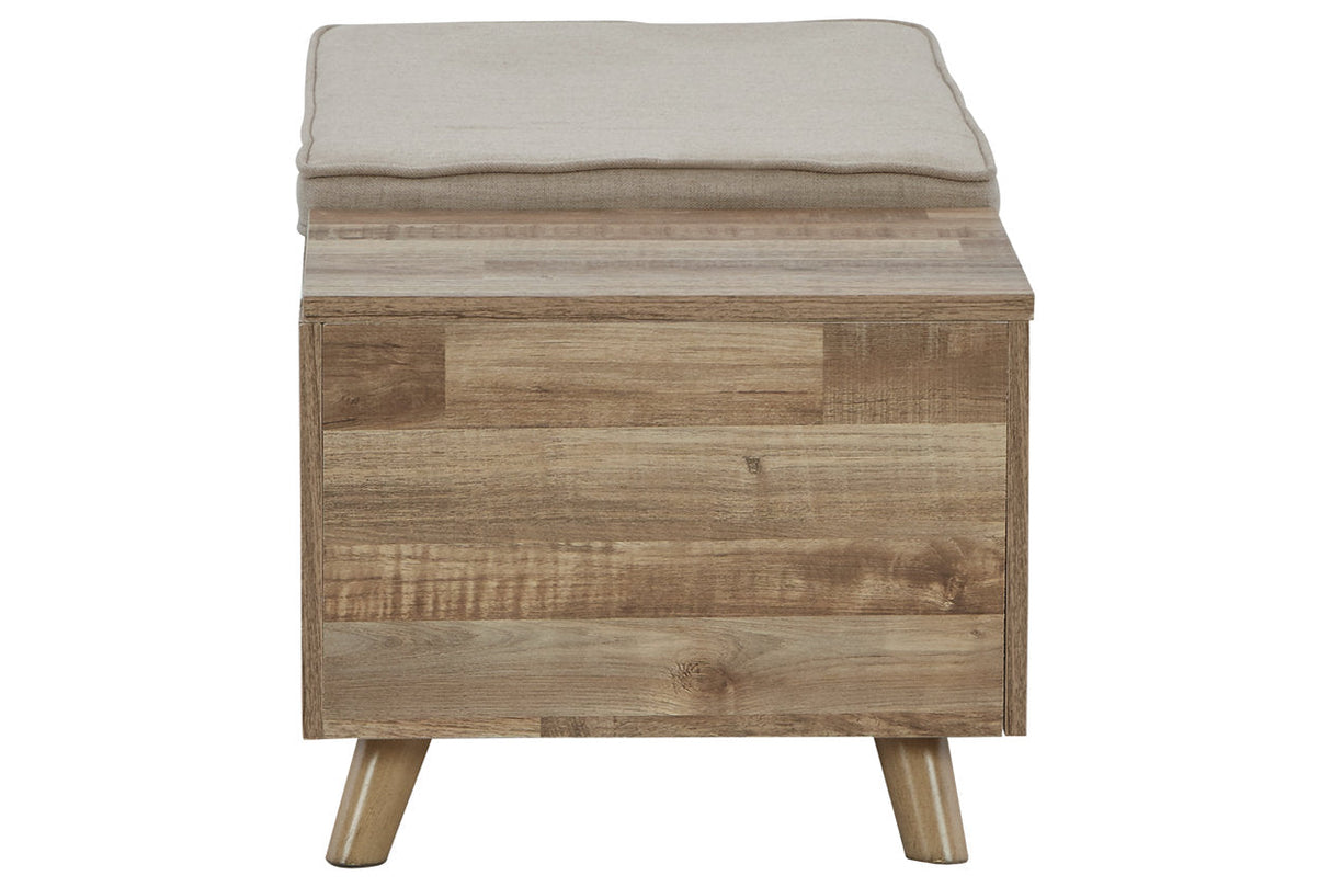 Gerdanet Beige/Brown Storage Bench