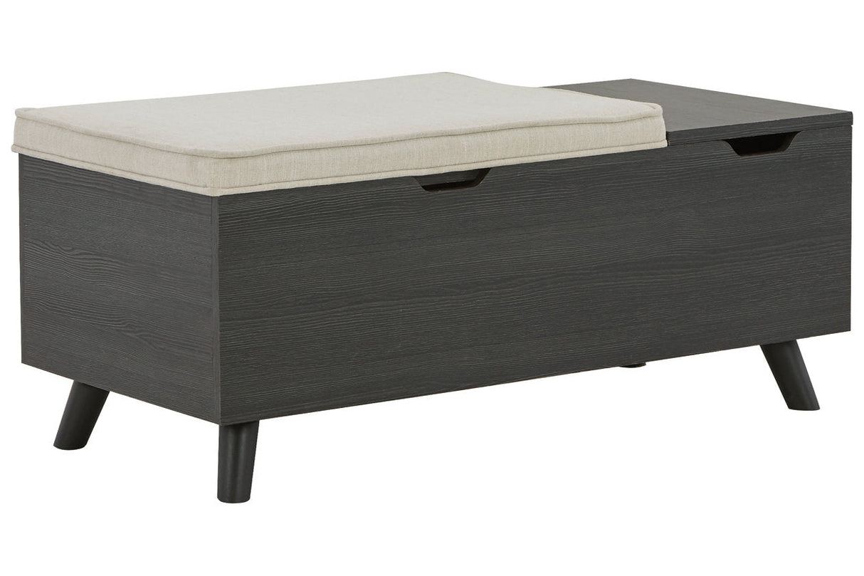 Yarlow Linen/Gray Storage Bench