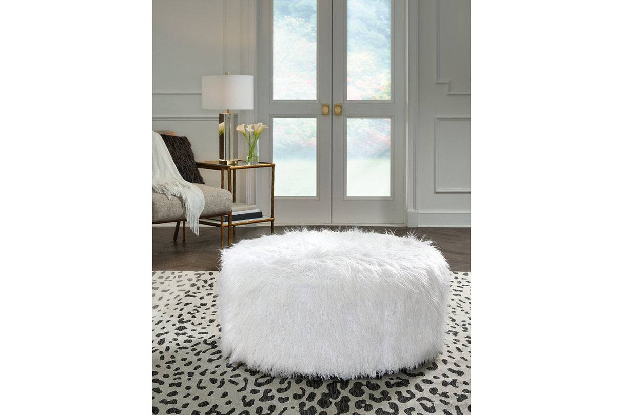 Galice White Oversized Accent Ottoman