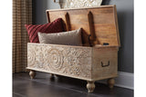 Fossil Ridge Beige Storage Bench