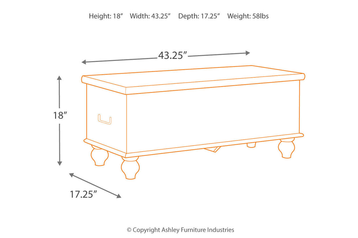 Fossil Ridge Beige Storage Bench