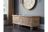 Fossil Ridge Beige Storage Bench