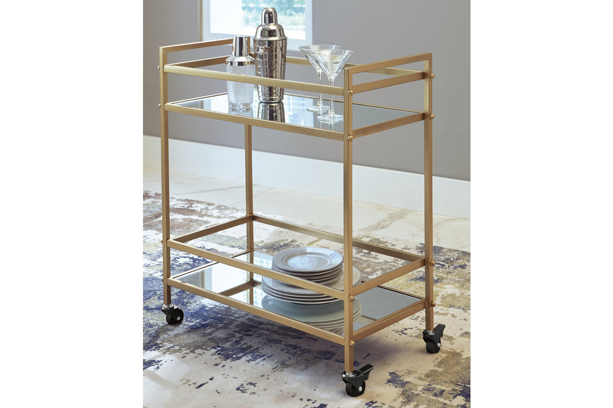 Kailman Gold Finish Bar Cart