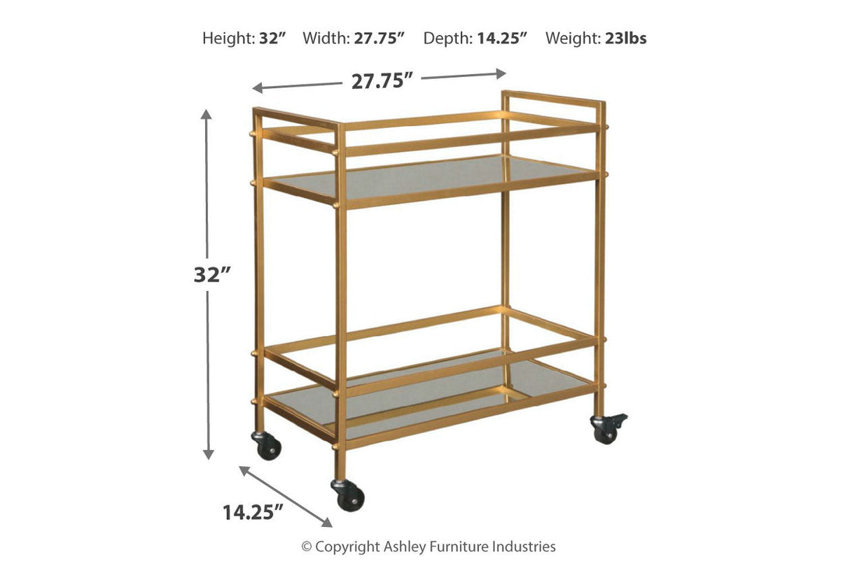 Kailman Gold Finish Bar Cart