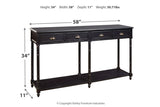 Eirdale Black Sofa/Console Table