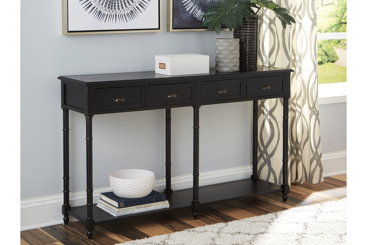 Eirdale Black Sofa/Console Table