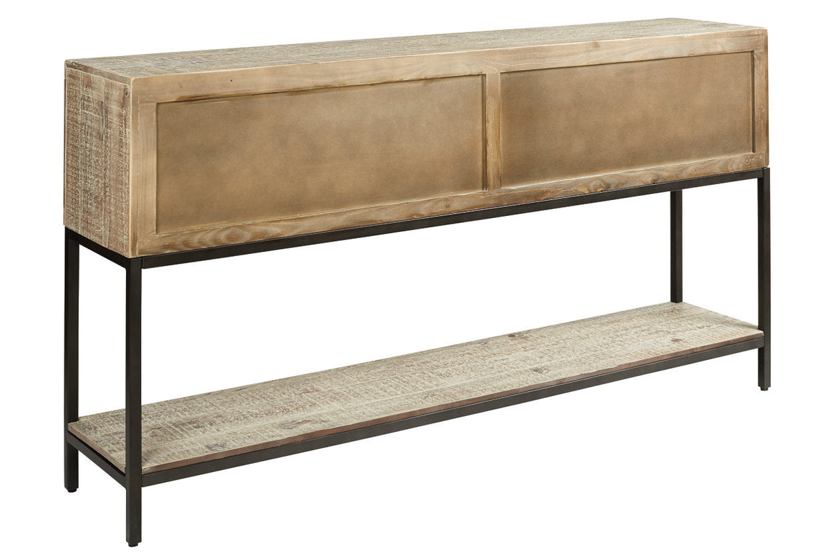 Roanley Distressed White Sofa/Console Table