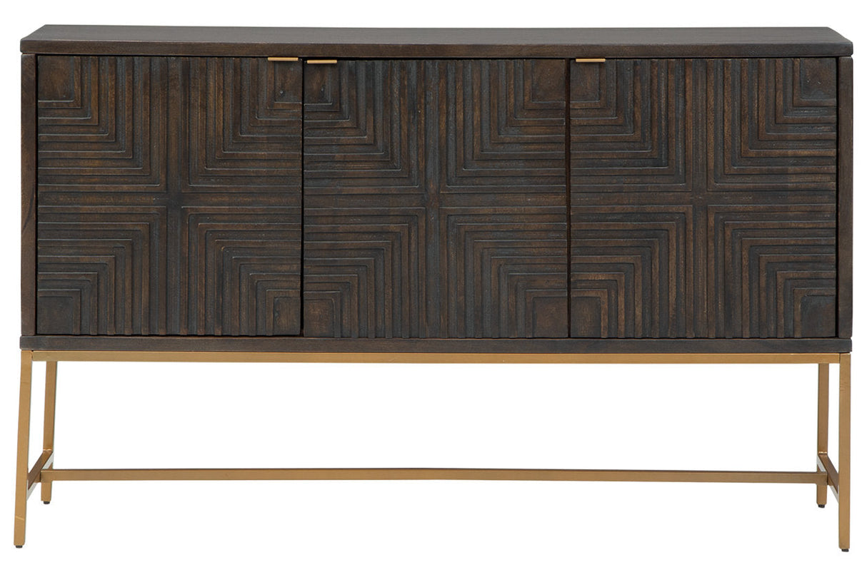 Elinmore Brown/Gold Finish Accent Cabinet