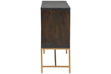 Elinmore Brown/Gold Finish Accent Cabinet