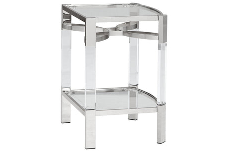 Chaseton Clear/Silver Finish Accent Table