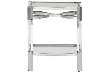 Chaseton Clear/Silver Finish Accent Table