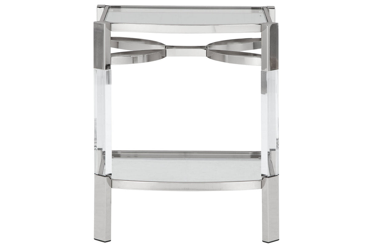 Chaseton Clear/Silver Finish Accent Table